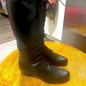 Black leather riding boots 37